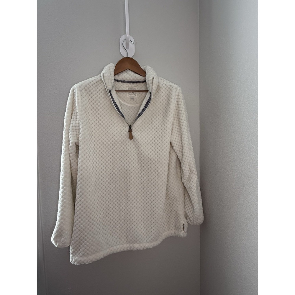 Women's Nellie Mae Pullover Zip Up Cream Warm Fleece Size L